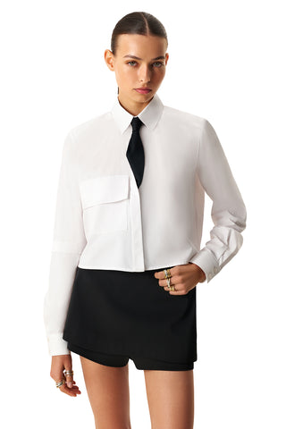 ANNI WHITE CROP SHIRT