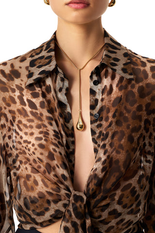 NYX LEOPARD SILK BLOUSE