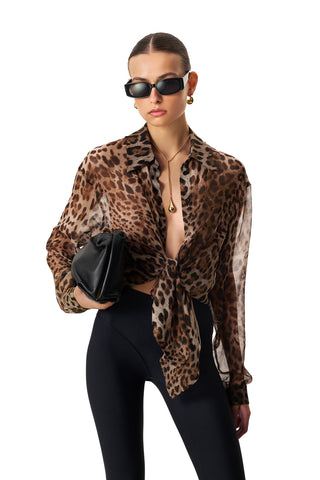 NYX LEOPARD SILK BLOUSE